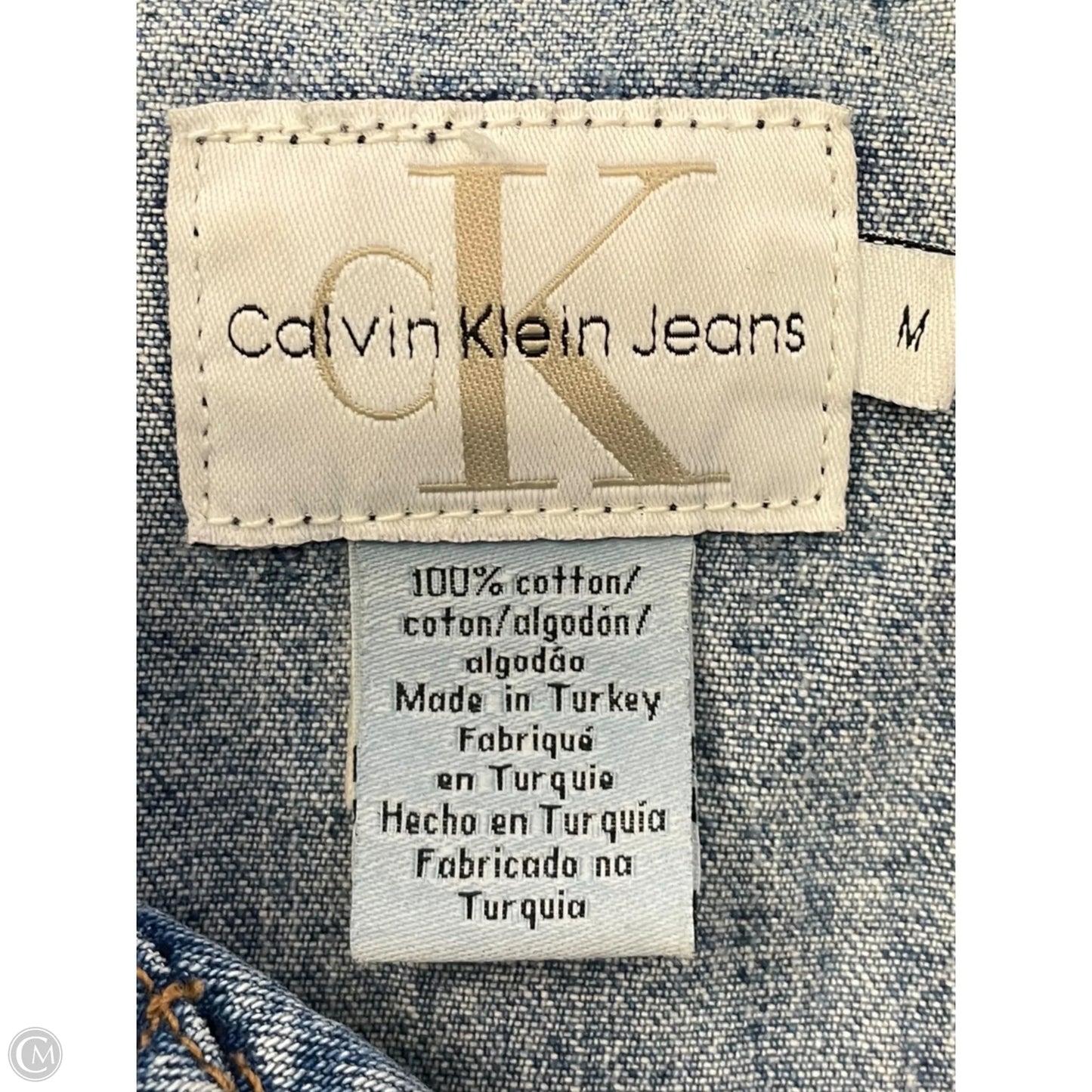 Jacket Denim By Calvin Klein In Blue Denim, Size: M