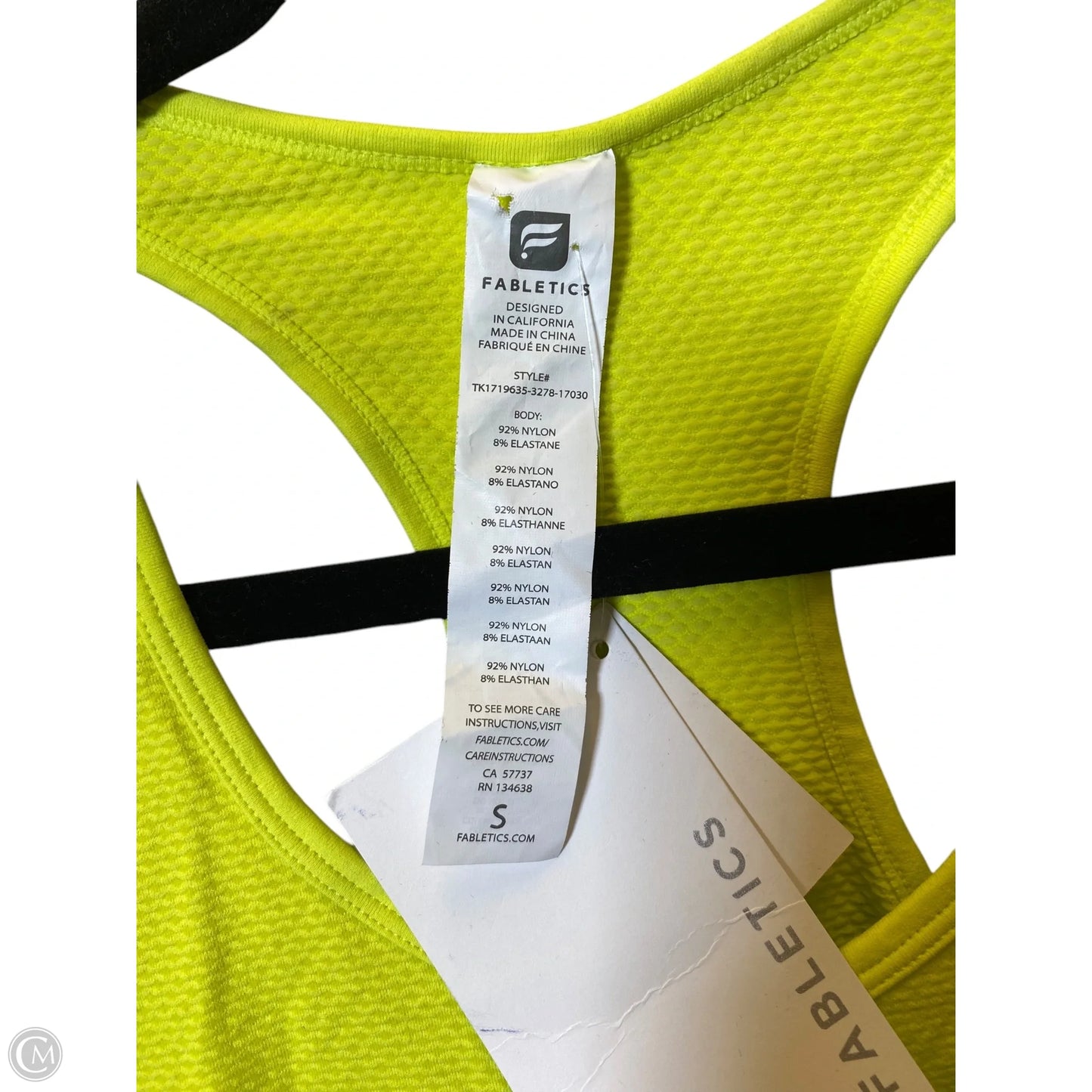 Athletic Tank Top By Fabletics In Green, Size: S