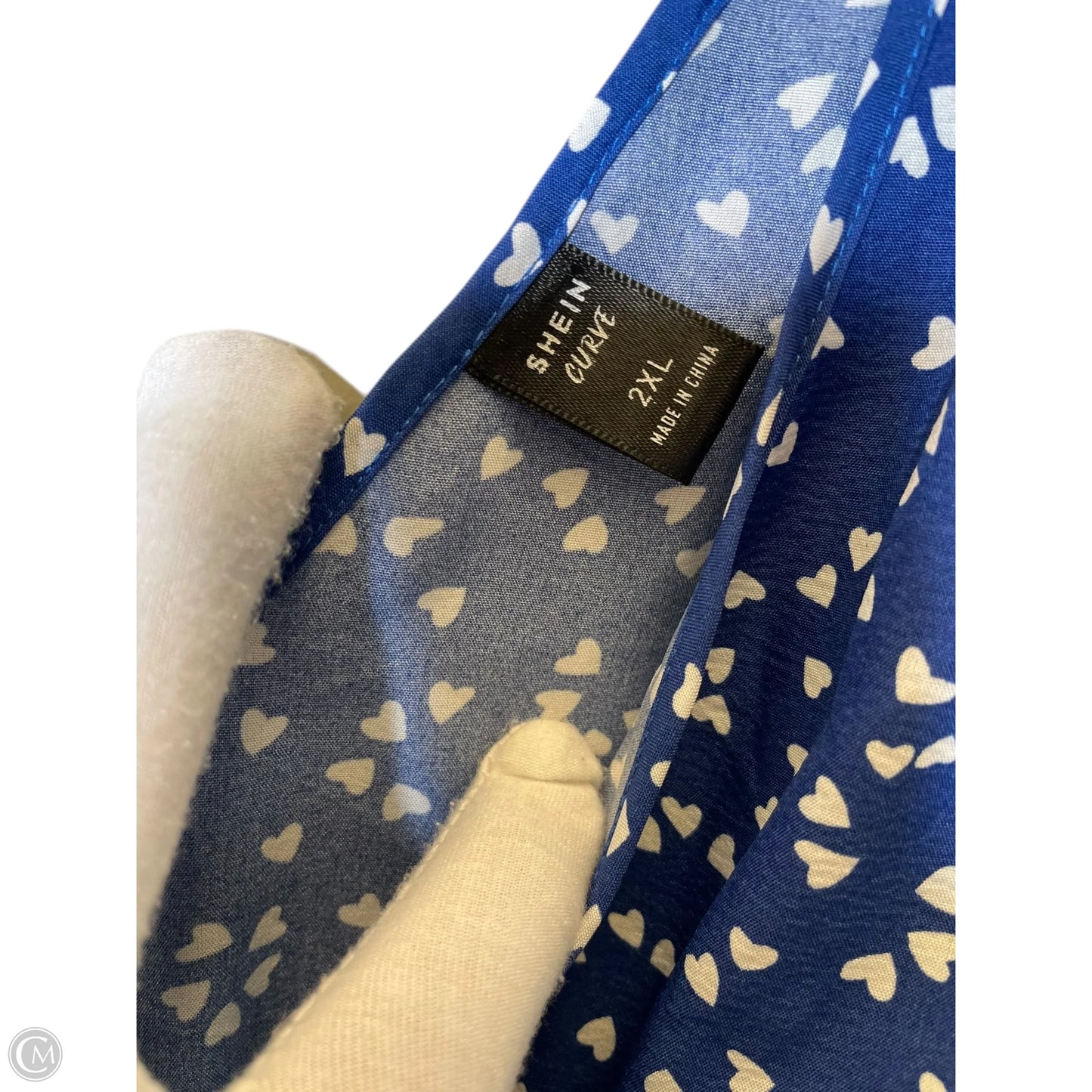 Dress Casual Midi By Shein In Blue & White, Size: 2x