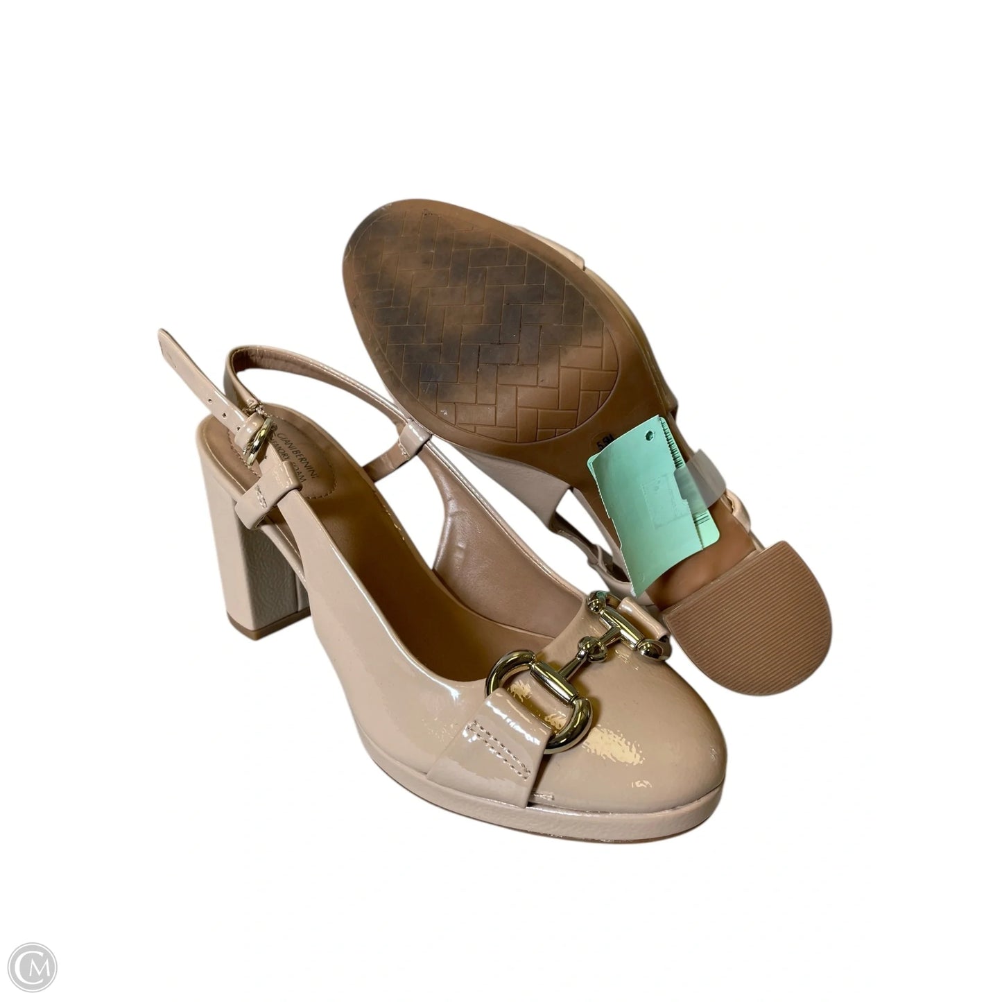 Sandals Heels Block By Giani Bernini In Tan, Size: 5.5