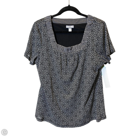 Top Short Sleeve By Croft And Barrow In Black & White, Size: 1x