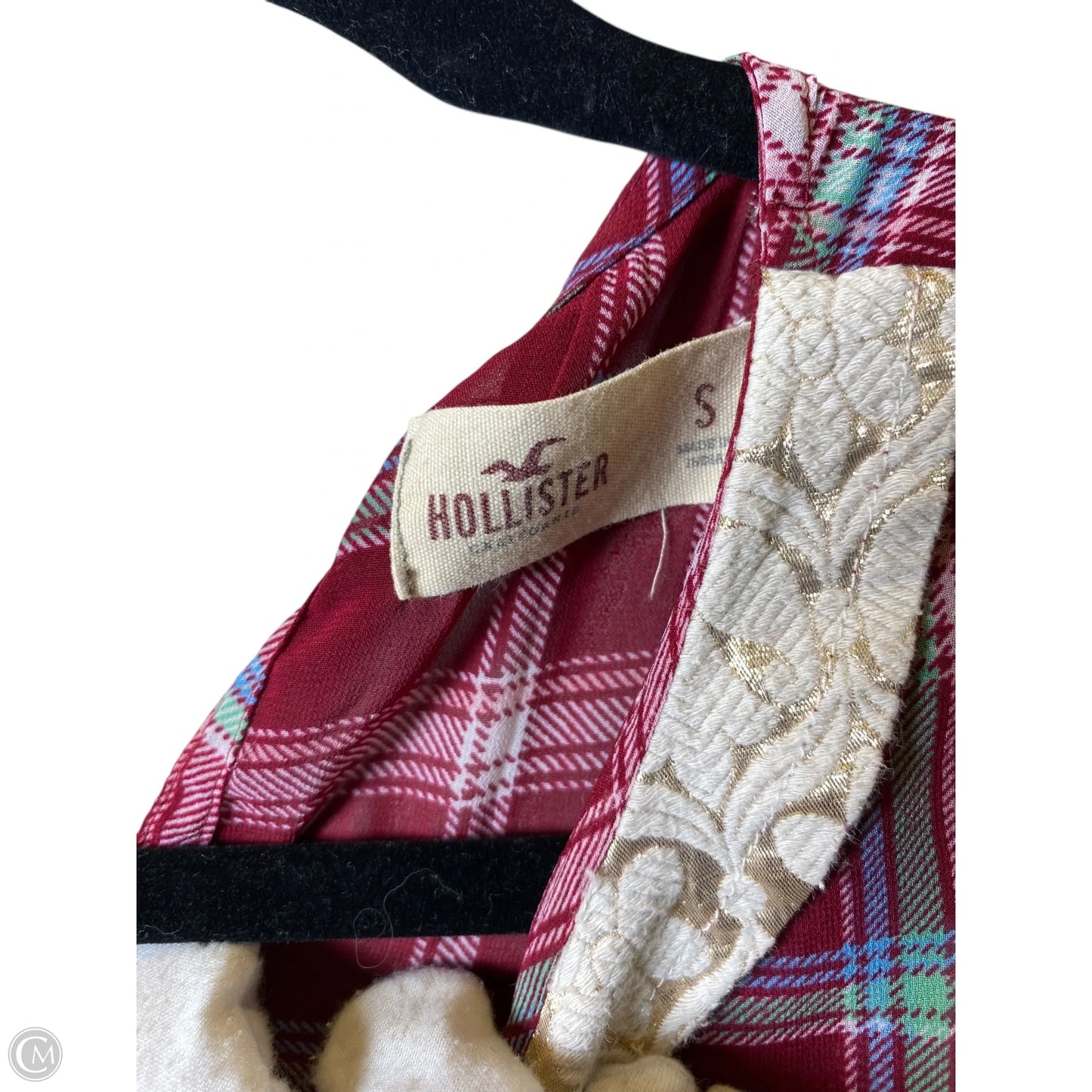 Top Sleeveless By Hollister In Plaid Pattern, Size: S