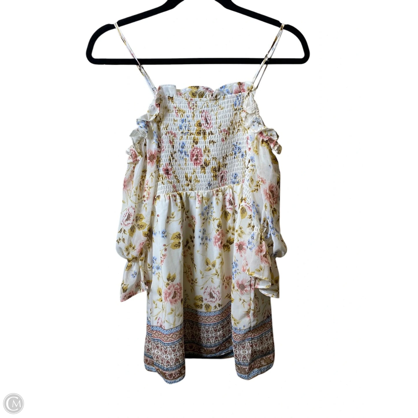 Top 3/4 Sleeve By Clothes Mentor In Floral Print, Size: M