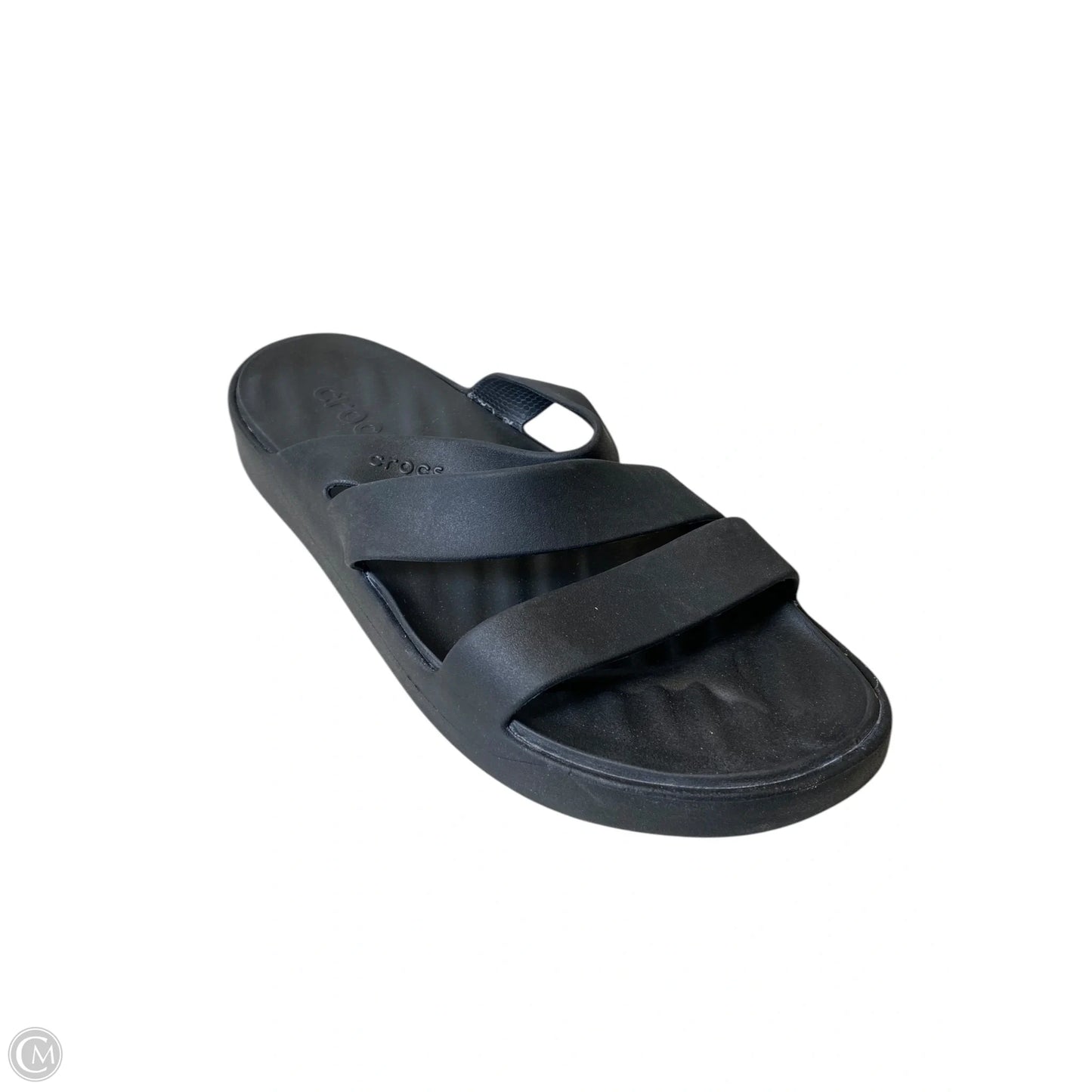 Sandals Flats By Crocs In Black, Size: 11