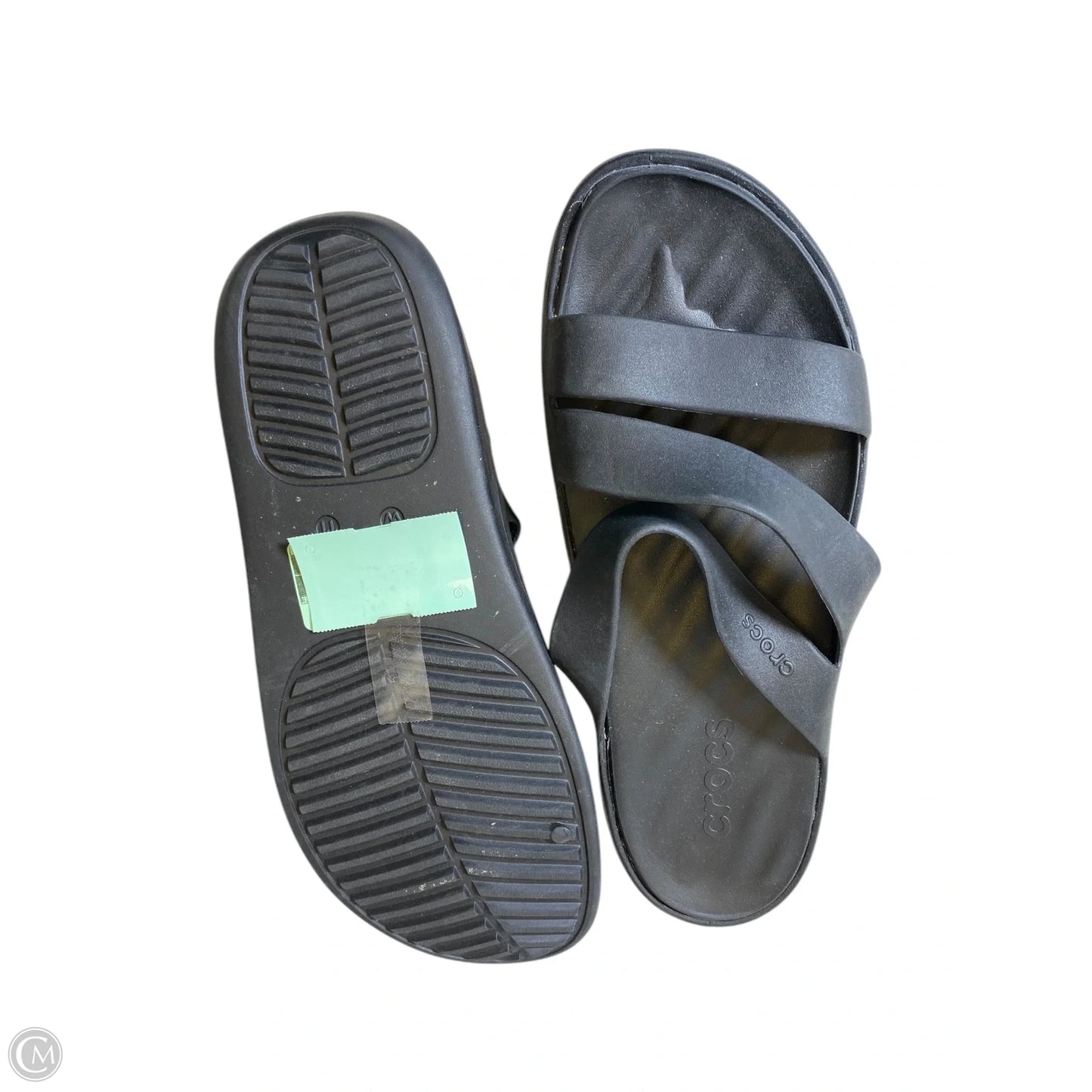 Sandals Flats By Crocs In Black, Size: 11