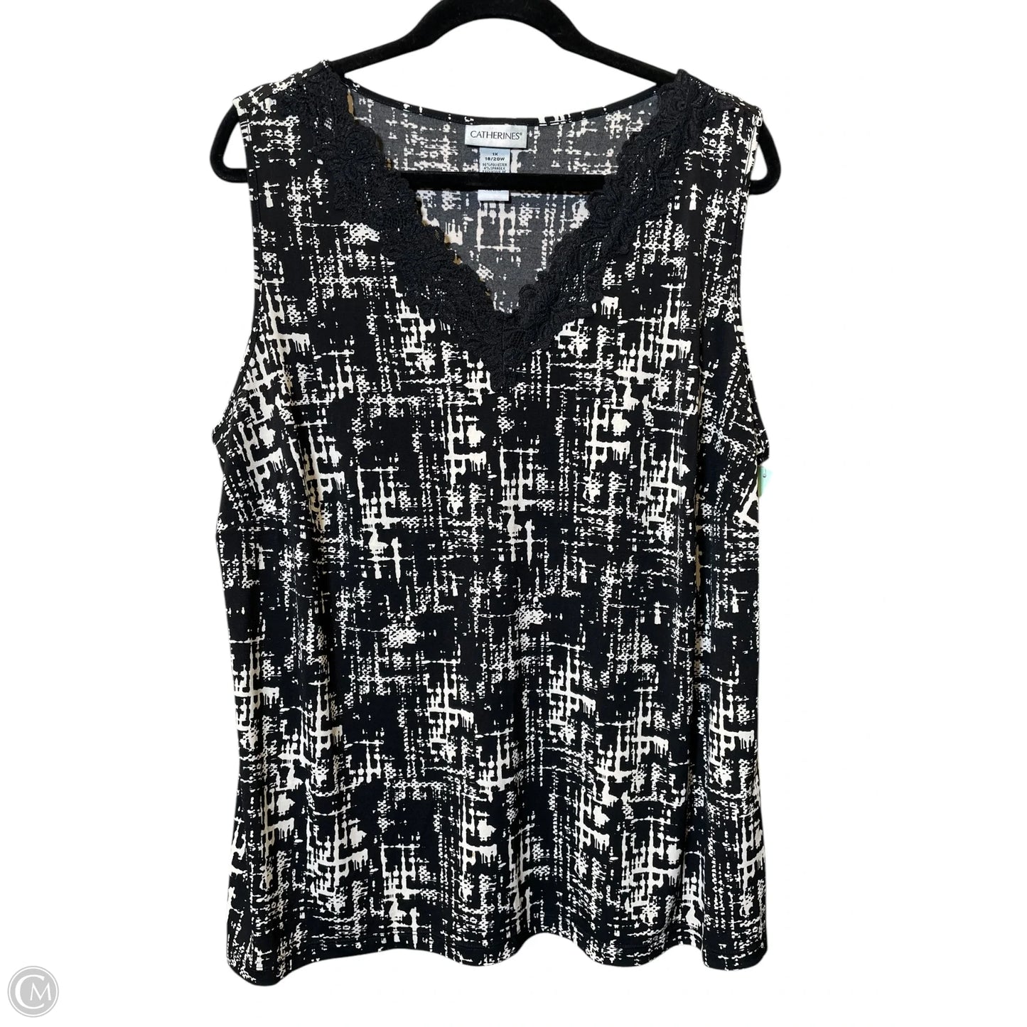Top Sleeveless By Catherines In Black & Cream, Size: Xl