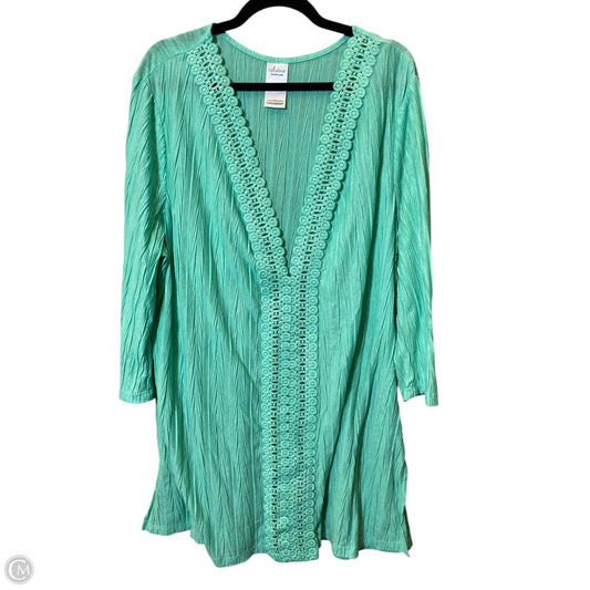 Top 3/4 Sleeve By Catalina In Green, Size: 3x