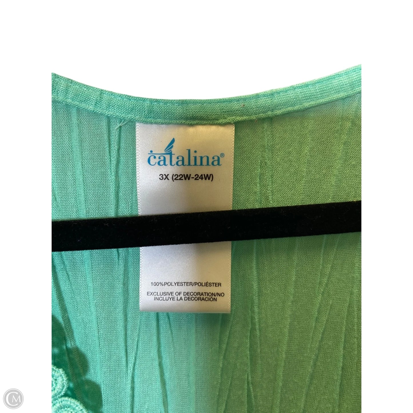 Top 3/4 Sleeve By Catalina In Green, Size: 3x