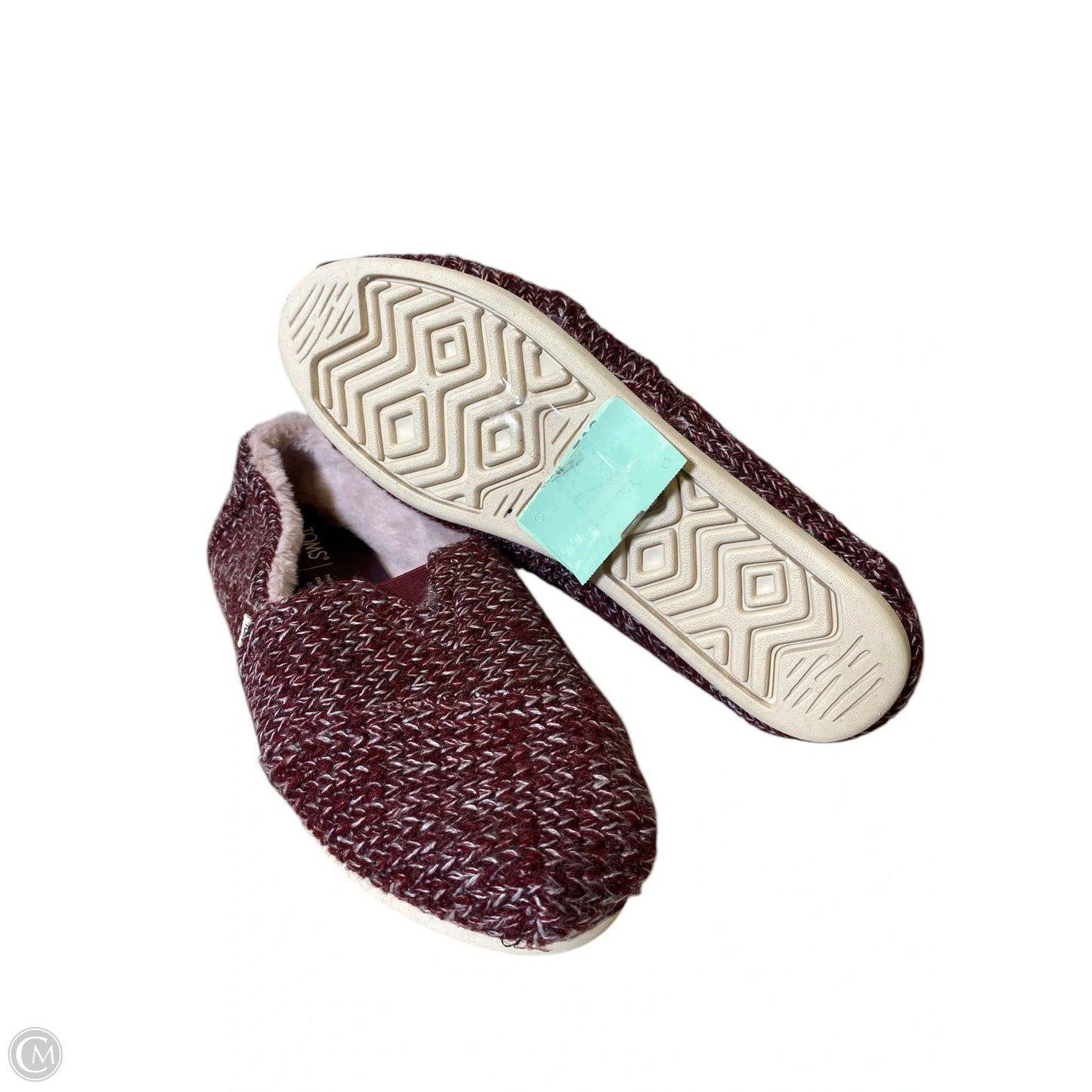 Shoes Flats By Toms In Maroon, Size: 9.5