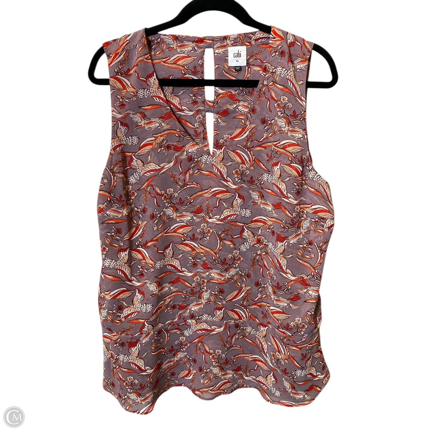 Top Sleeveless By Cabi In Floral Print, Size: Xl