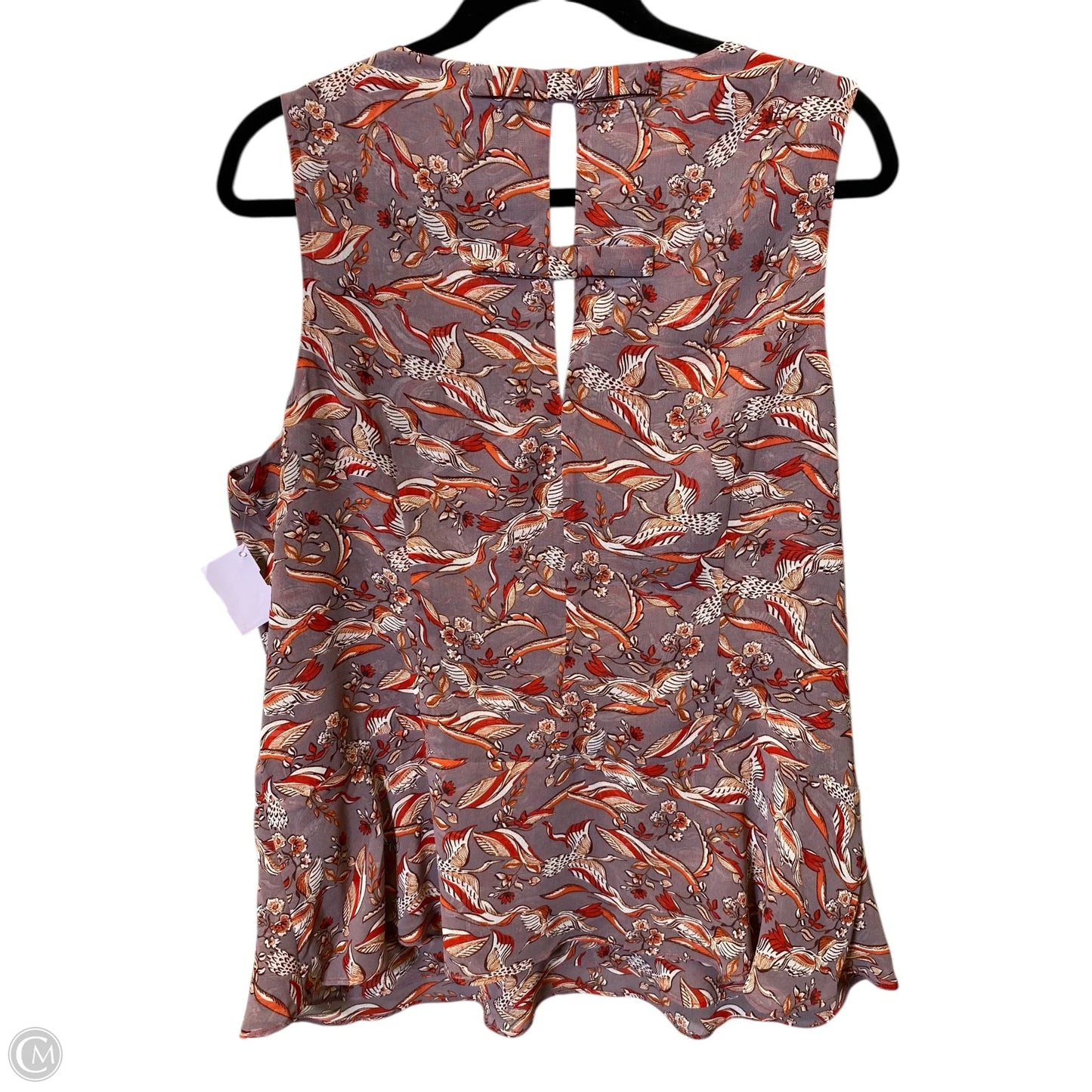 Top Sleeveless By Cabi In Floral Print, Size: Xl