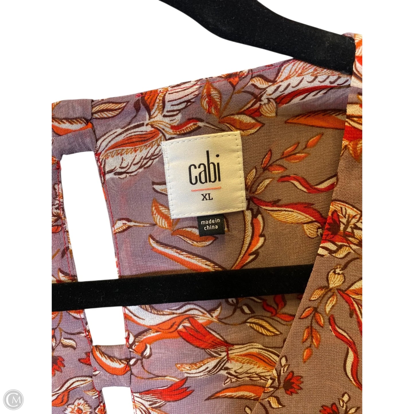 Top Sleeveless By Cabi In Floral Print, Size: Xl