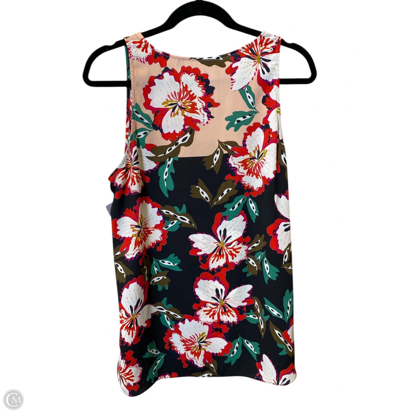 Top Sleeveless By Cabi In Floral Print, Size: L