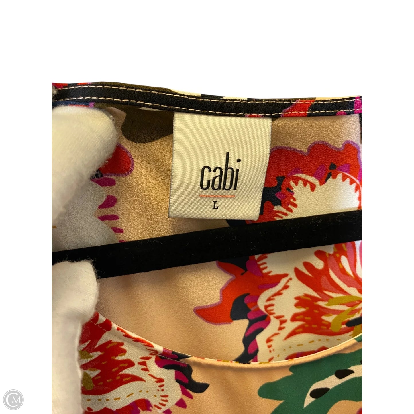 Top Sleeveless By Cabi In Floral Print, Size: L