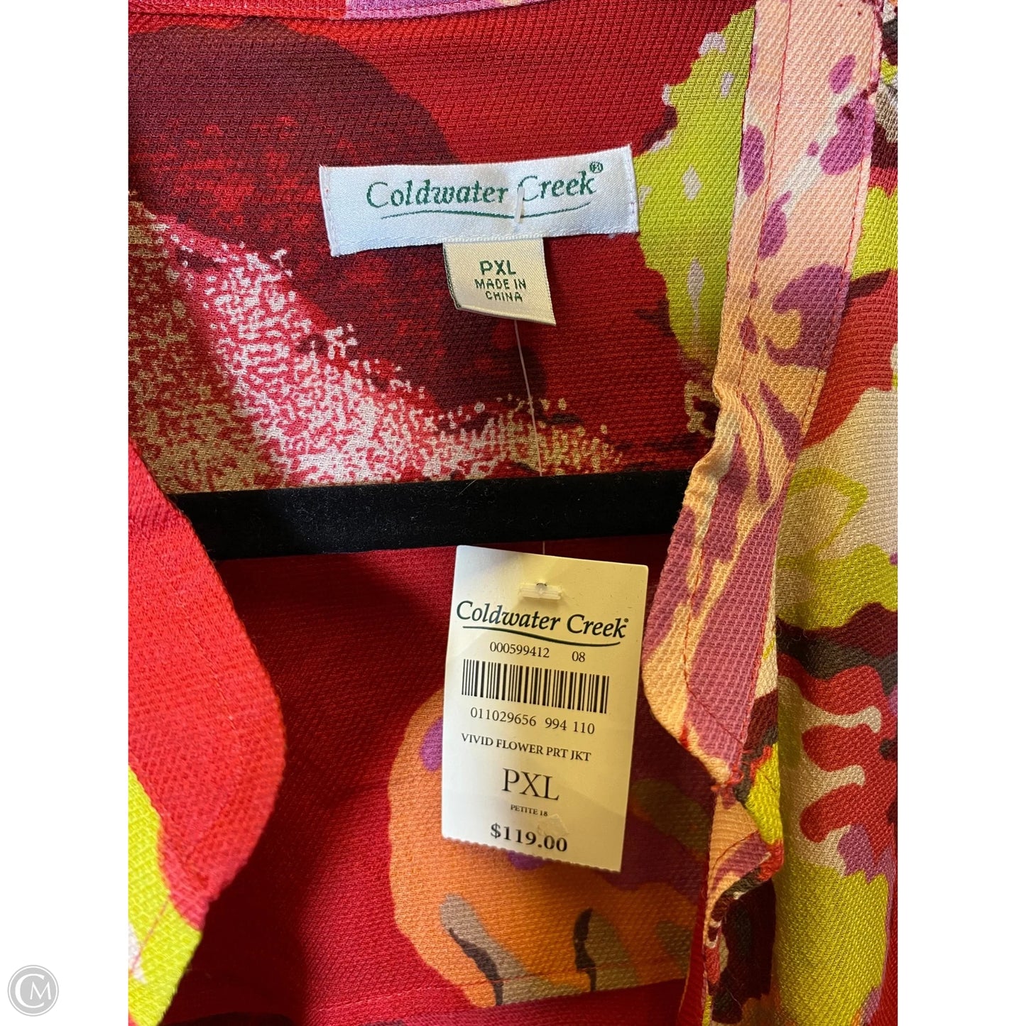 Top 3/4 Sleeve By Coldwater Creek In Floral Print, Size: Xl