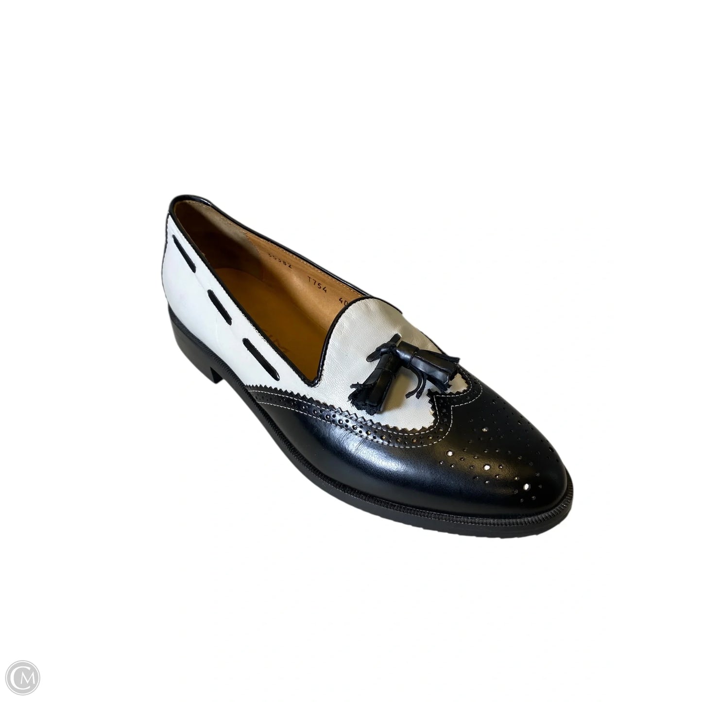Shoes Flats By Clothes Mentor In Black & White, Size: 9.5