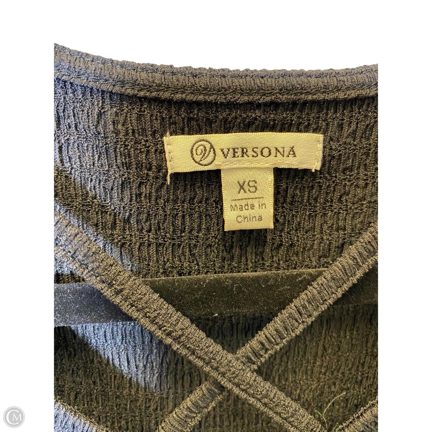 Top Long Sleeve By Versona In Black, Size: Xs