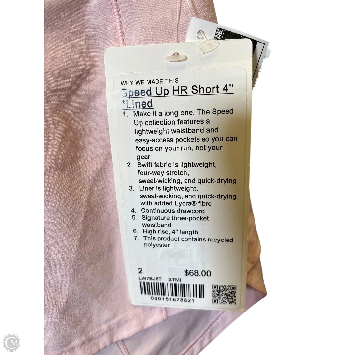 Athletic Shorts By Lululemon In Pink, Size: 2