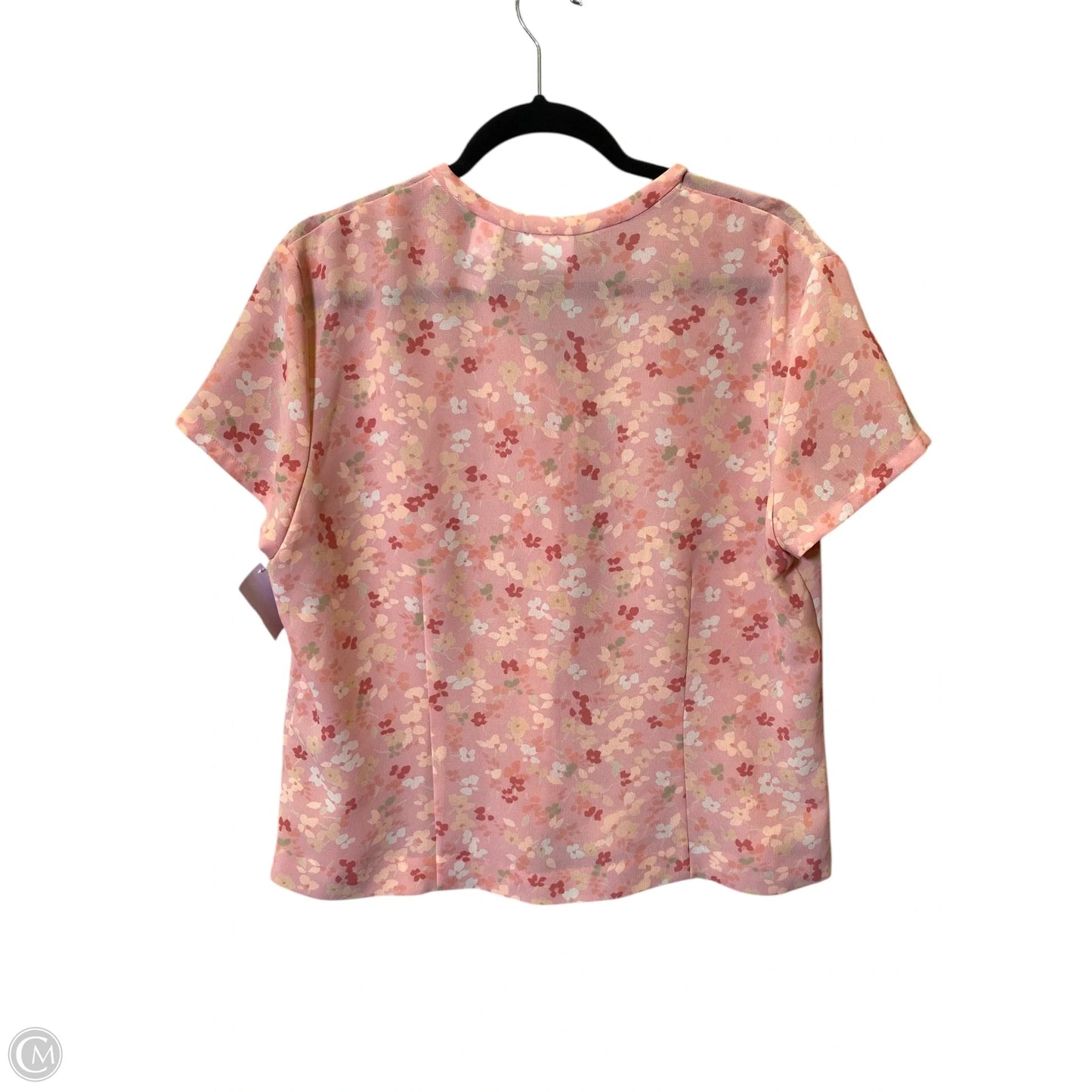 Top Short Sleeve By Villager By Liz Claiborne In Floral Print, Size: L