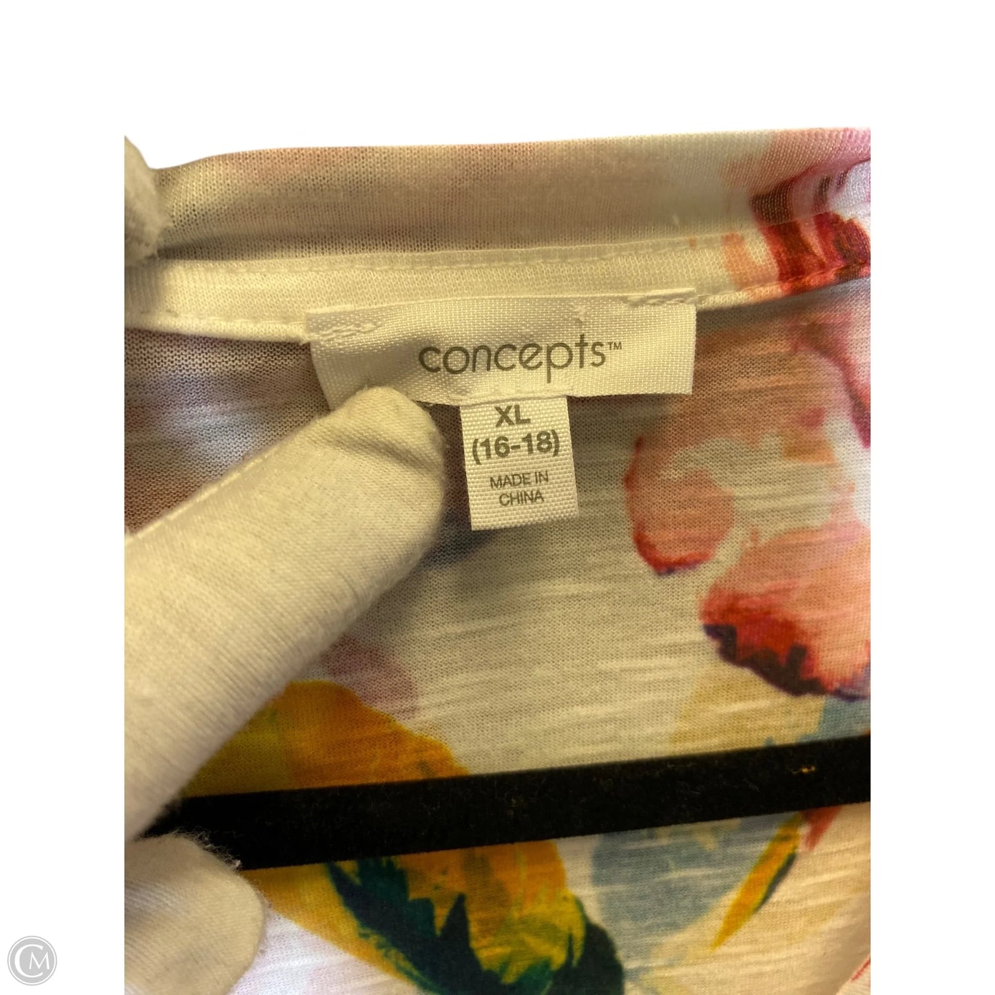 Top 3/4 Sleeve By Concepts In Floral Print, Size: Xl