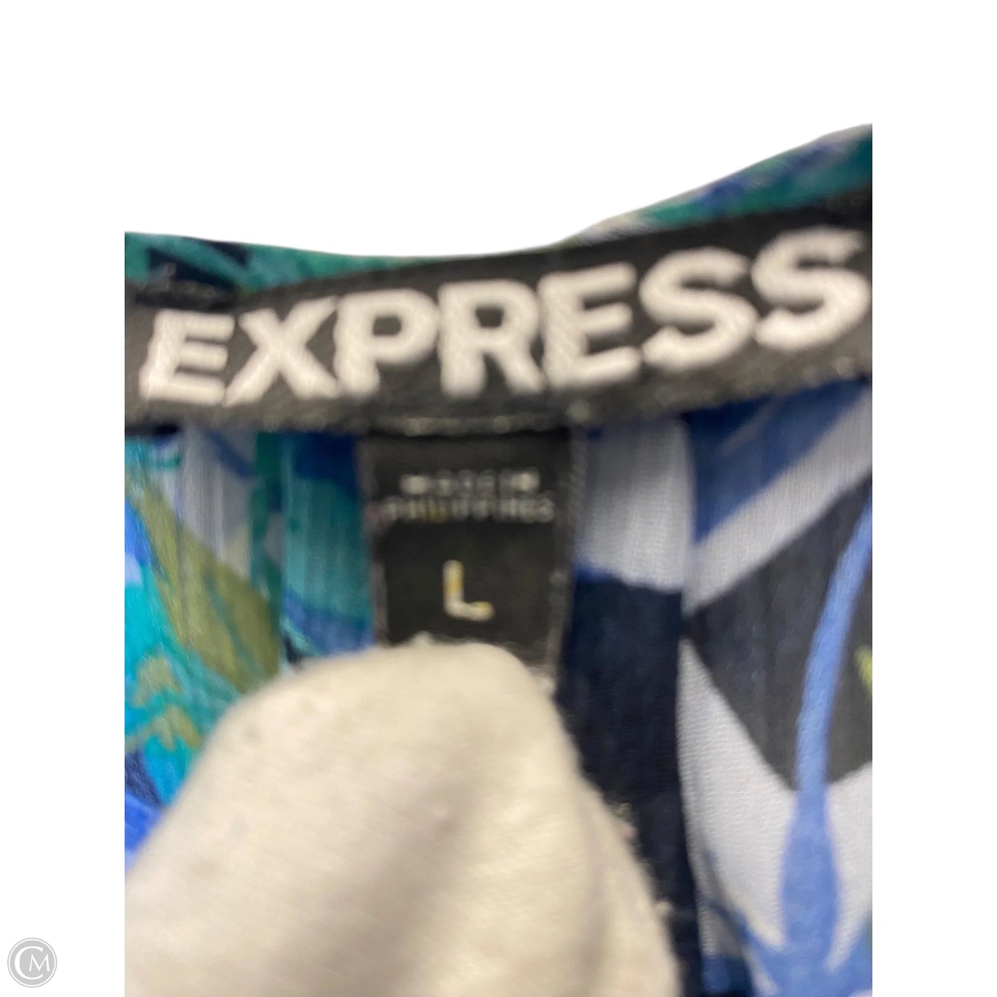 Top Short Sleeve By Express In Multi-colored, Size: L