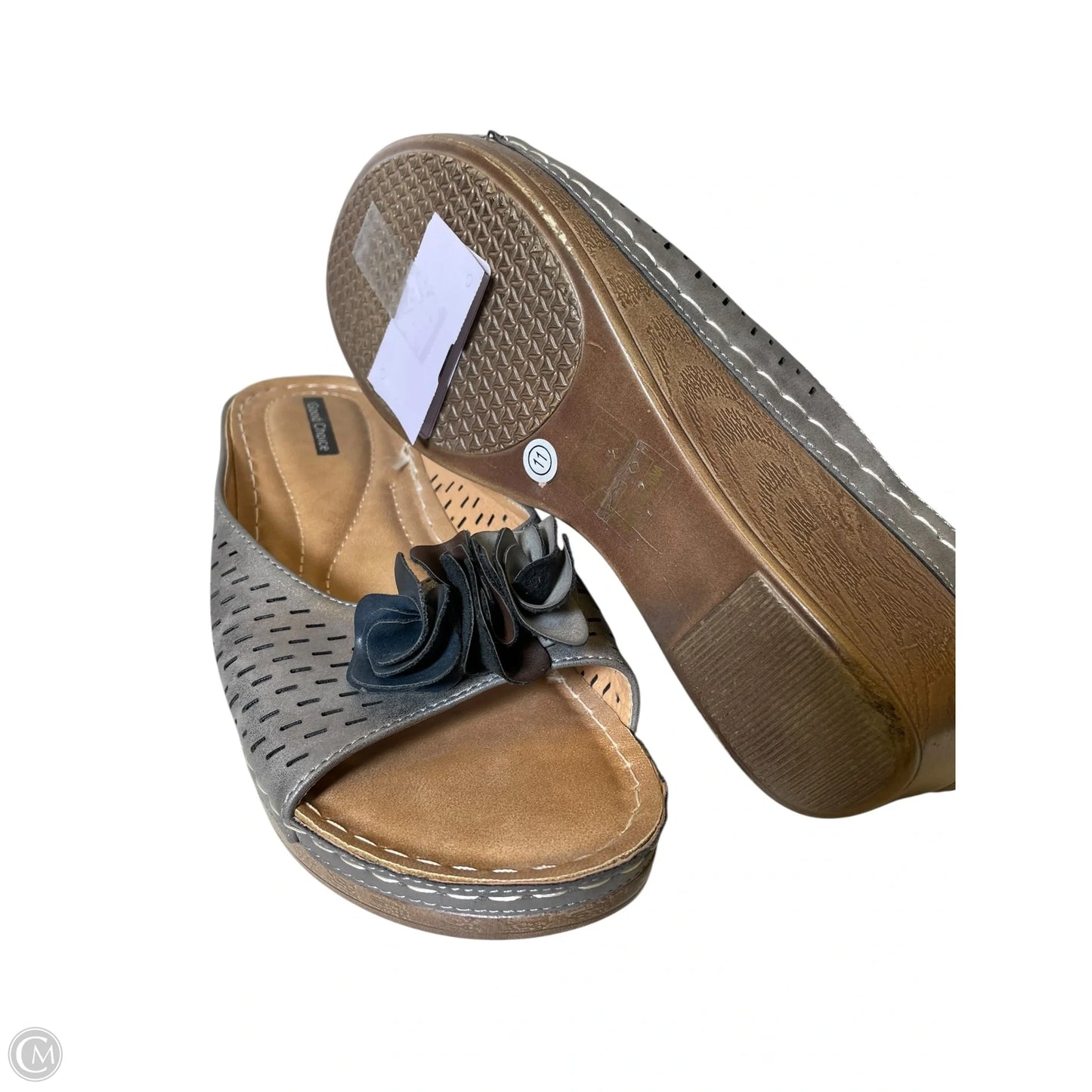 Sandals Heels Wedge By Clothes Mentor In Beige, Size: 11