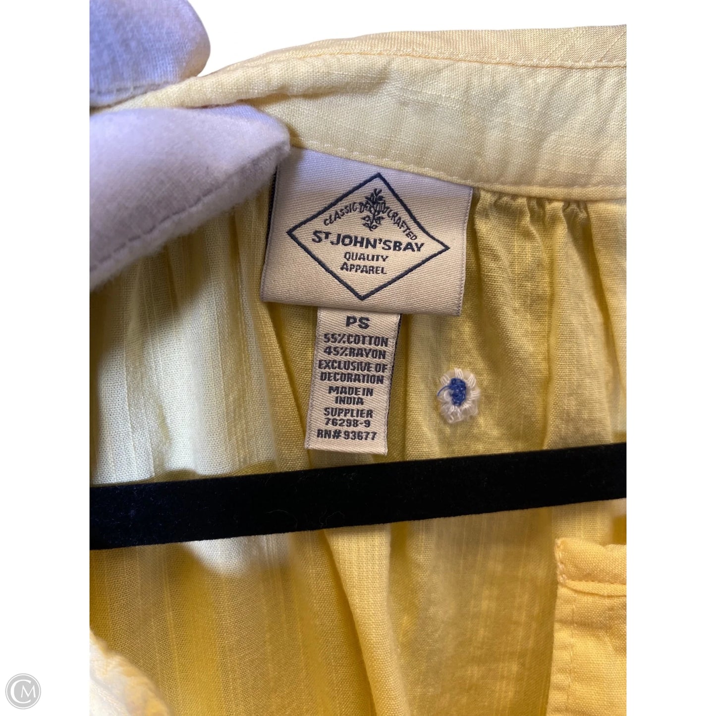 Top Short Sleeve By St Johns Bay In Yellow, Size: S
