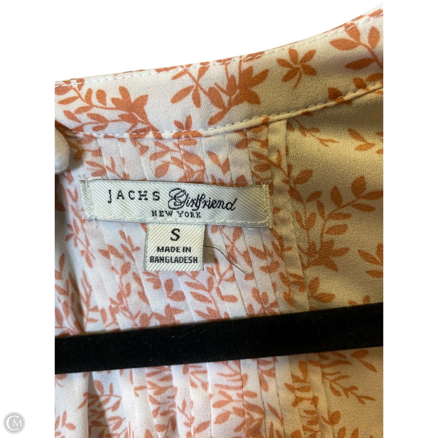 Blouse Long Sleeve By Jachs Girlfirend In Pink & White, Size: S