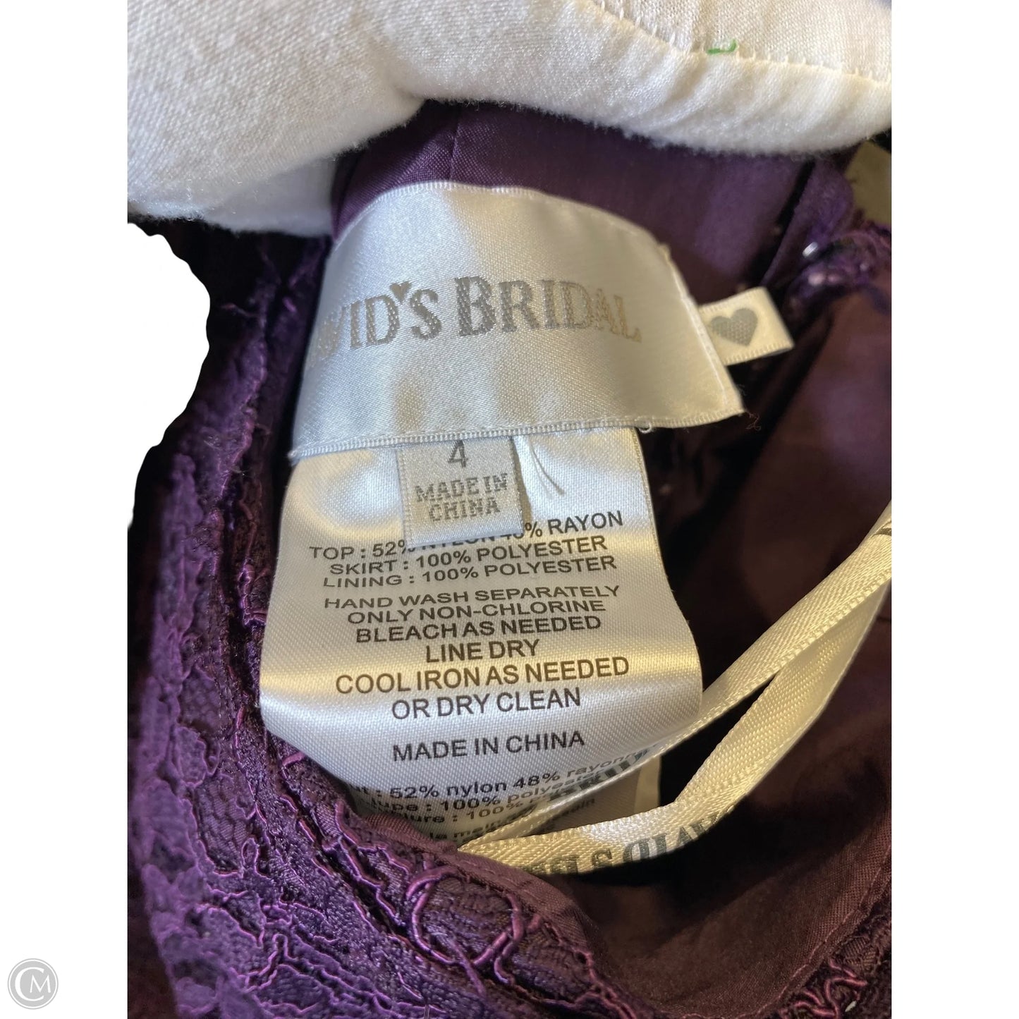 Dress Party Short By David’s Bridal In Purple, Size: S