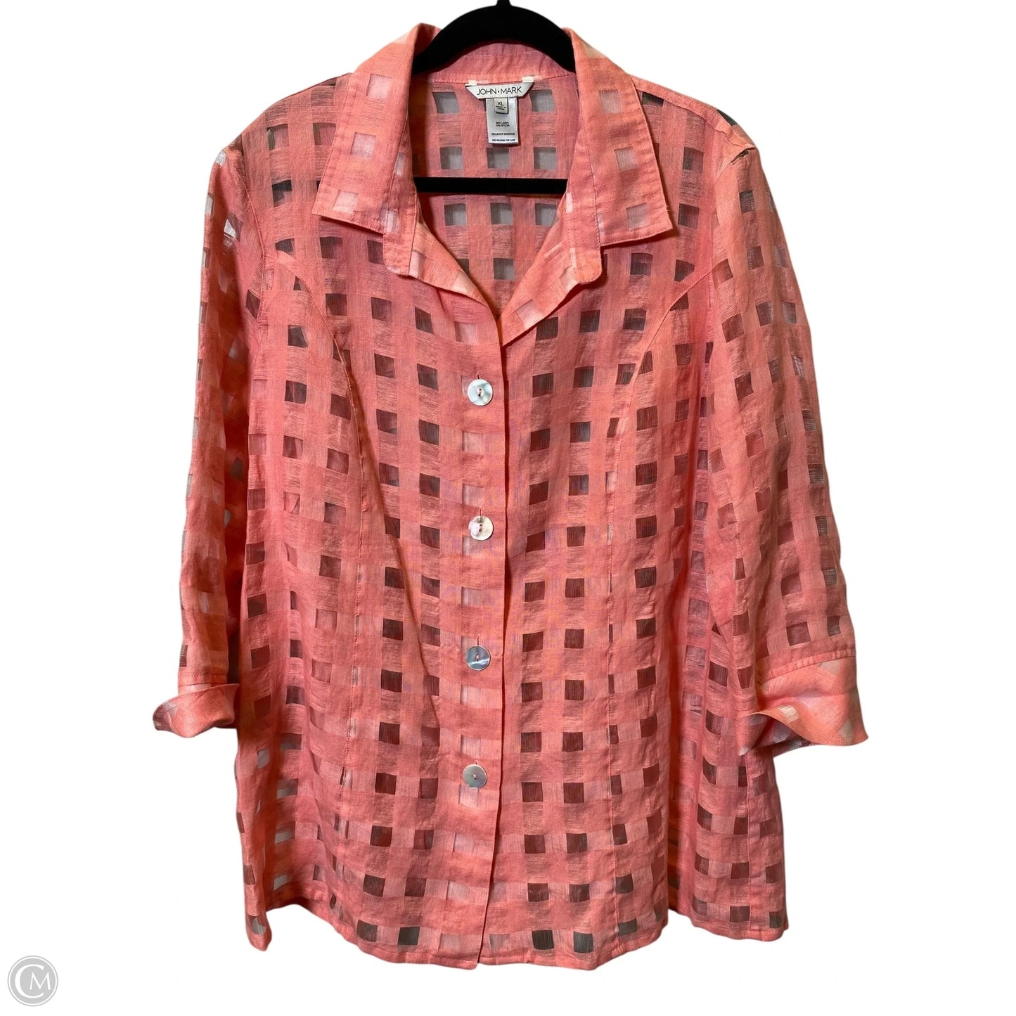 Top 3/4 Sleeve By John Mark In Pink, Size: Xl