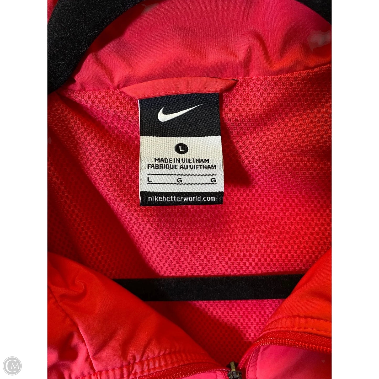 Athletic Jacket By Nike In Pink, Size: L