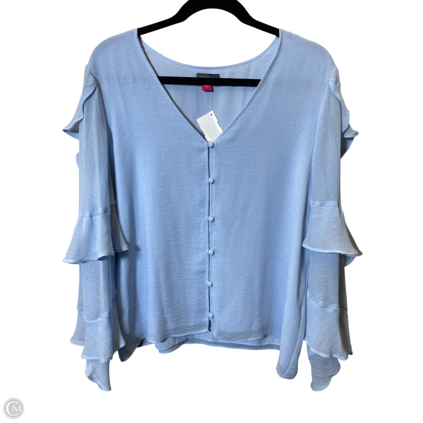 Top Long Sleeve By Vince Camuto In Blue, Size: M