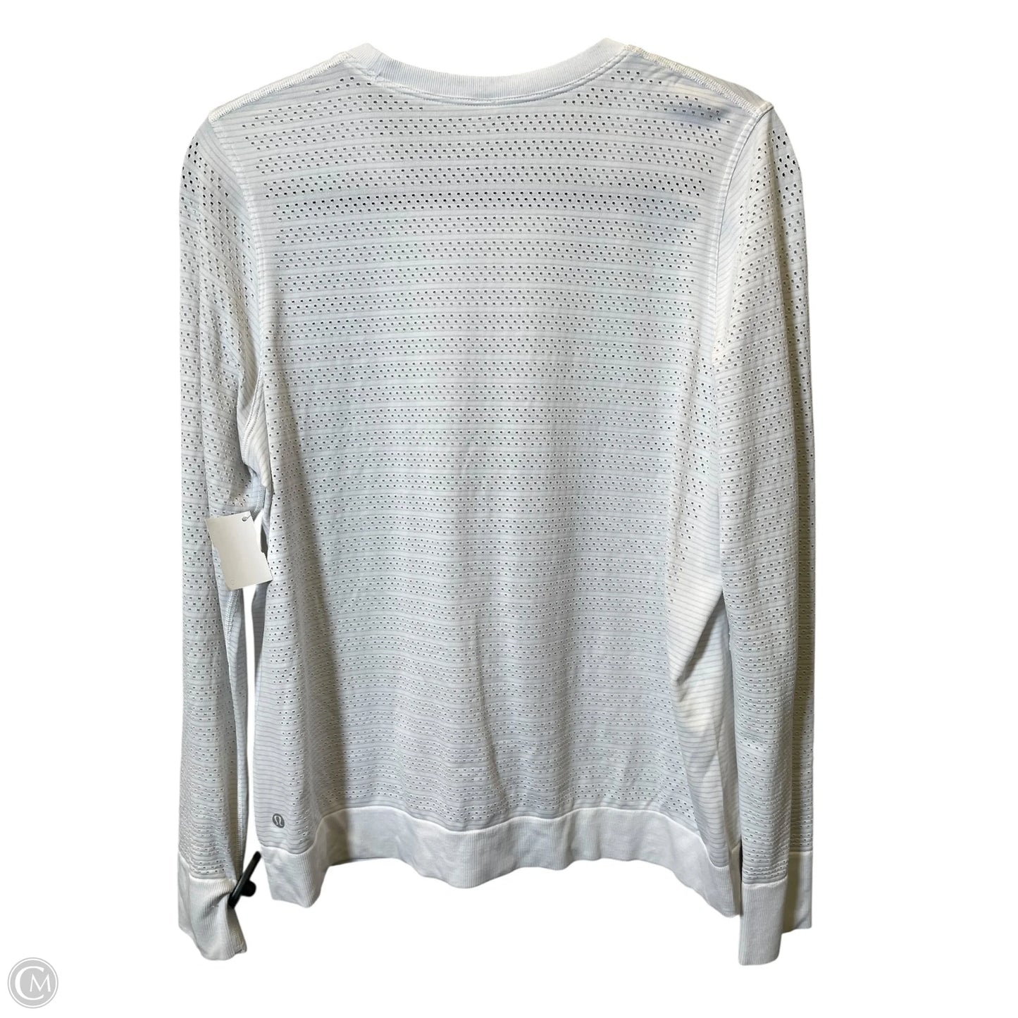 Athletic Top Long Sleeve Collar By Lululemon In White, Size: 12