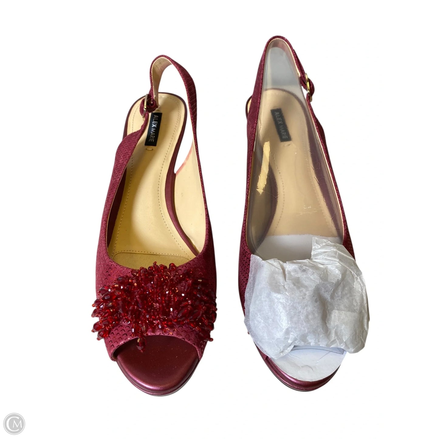 Sandals Heels Kitten By Alex Marie In Red, Size: 9