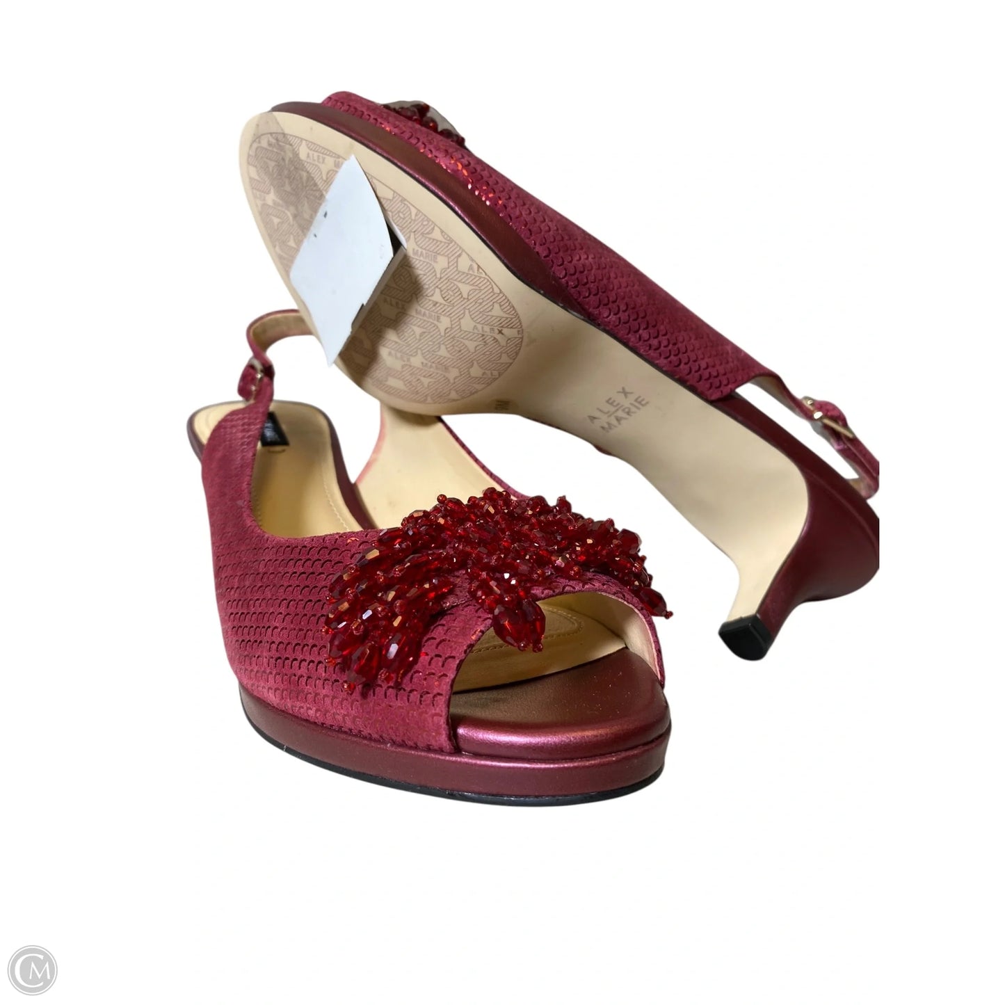 Sandals Heels Kitten By Alex Marie In Red, Size: 9