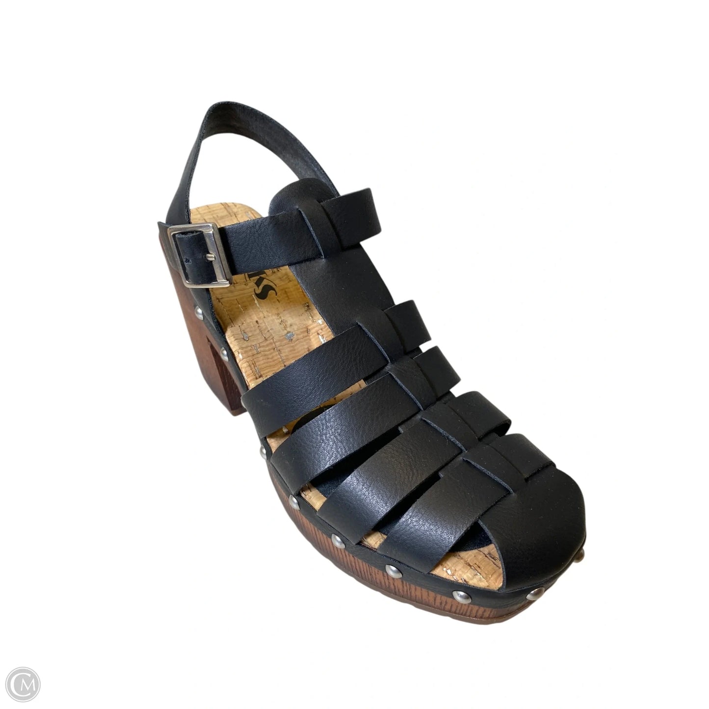 Shoes Heels Block By Korks In Black & Brown, Size: 6