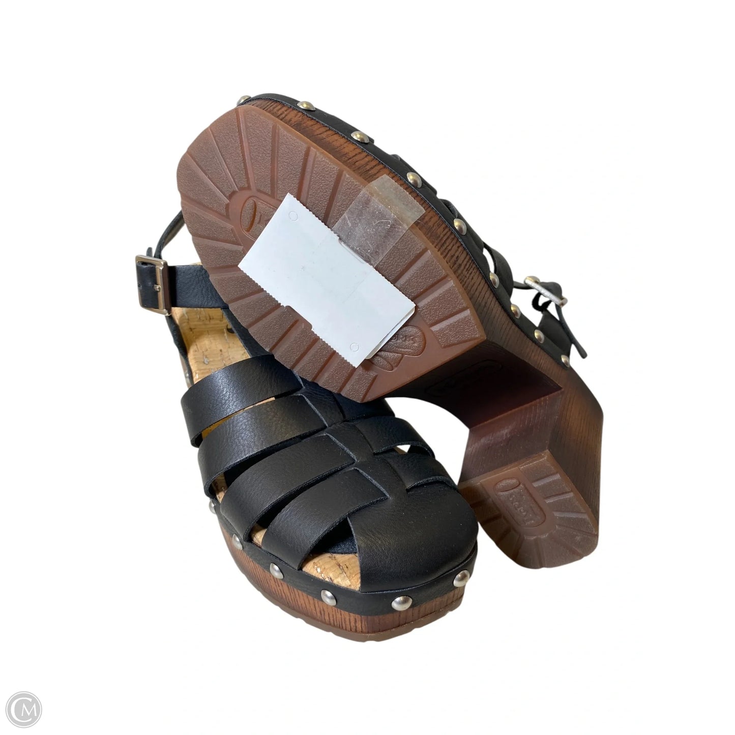 Shoes Heels Block By Korks In Black & Brown, Size: 6