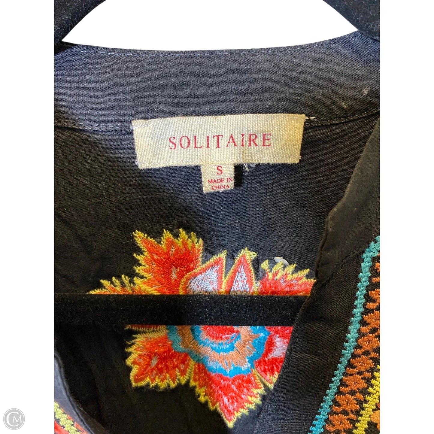 Top Long Sleeve By Solitaire In Multi-colored, Size: S