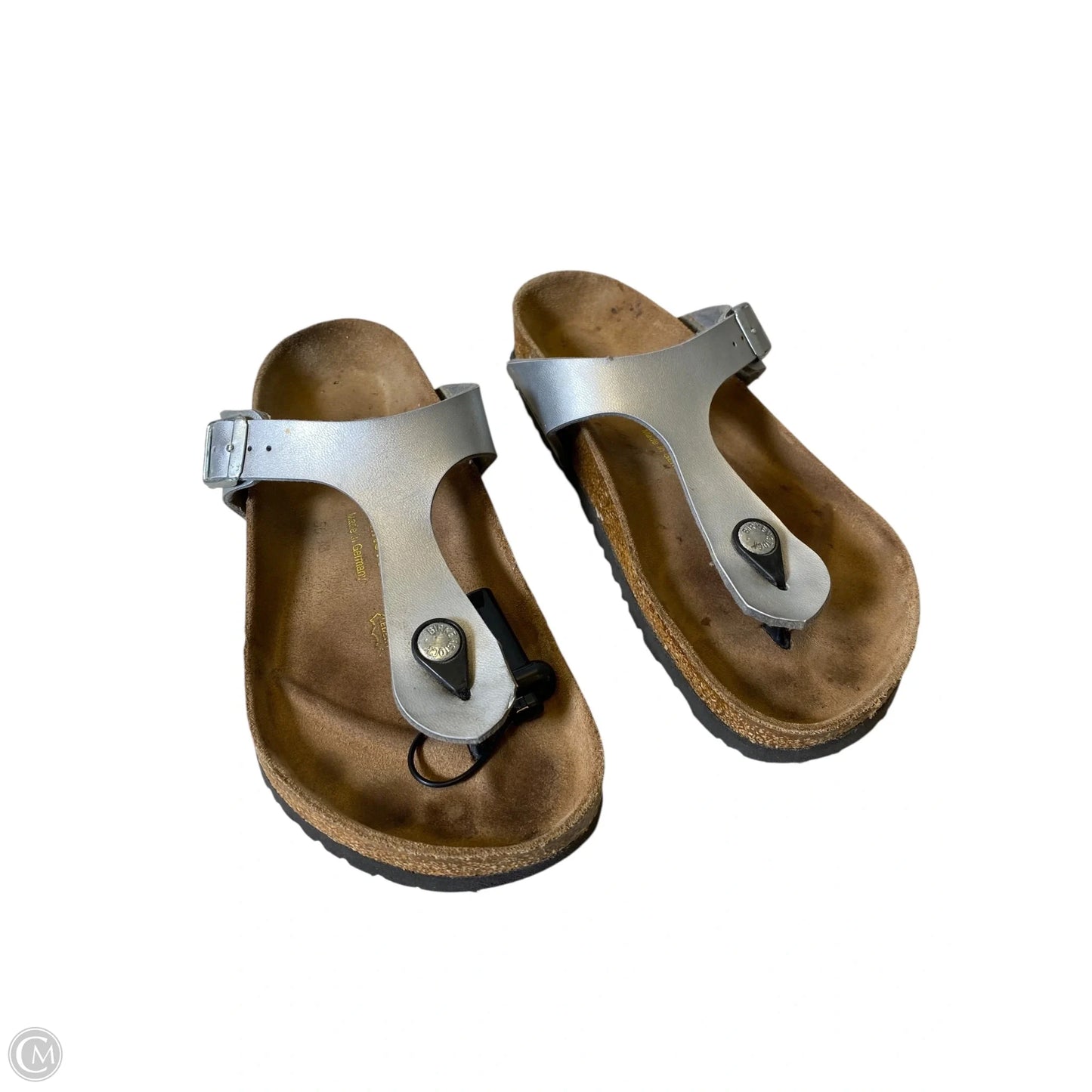 Sandals Flats By Birkenstock In Grey, Size: 38