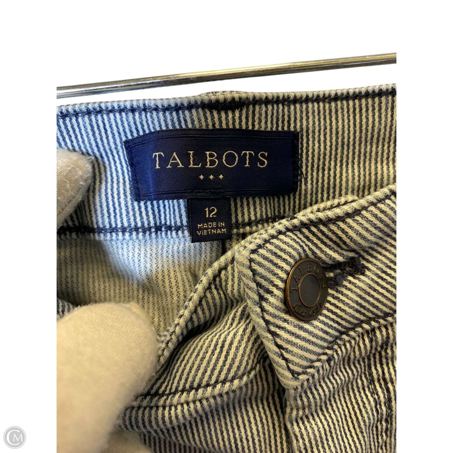 Jeans Skinny By Talbots In Striped Pattern, Size: 12