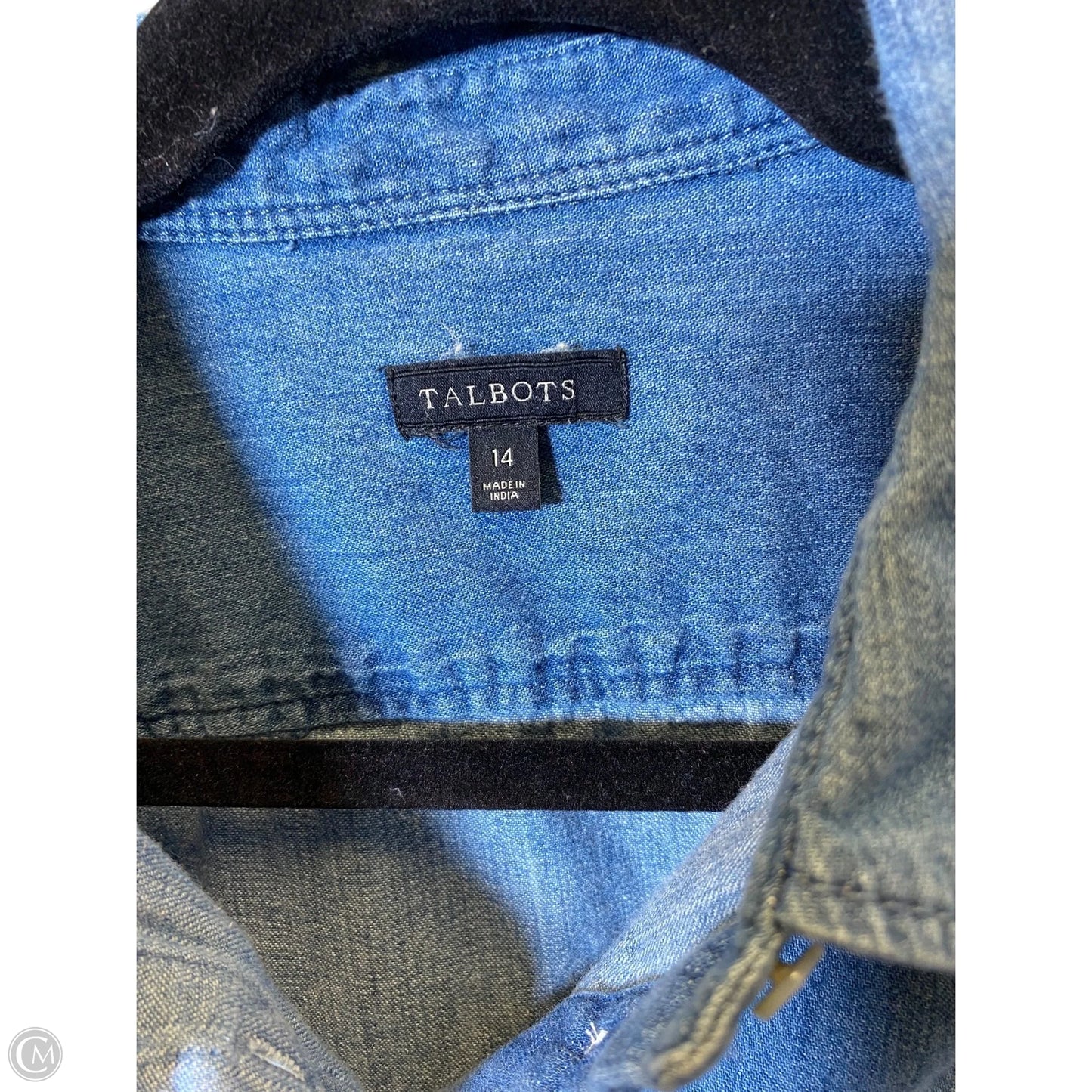 Top Sleeveless By Talbots In Blue Denim, Size: 14