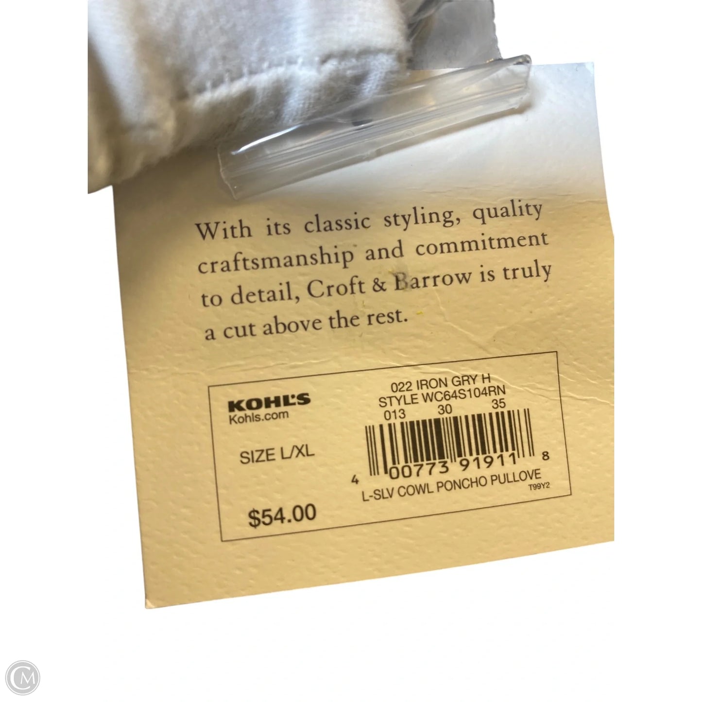 Sweater By Croft And Barrow In Grey, Size: L