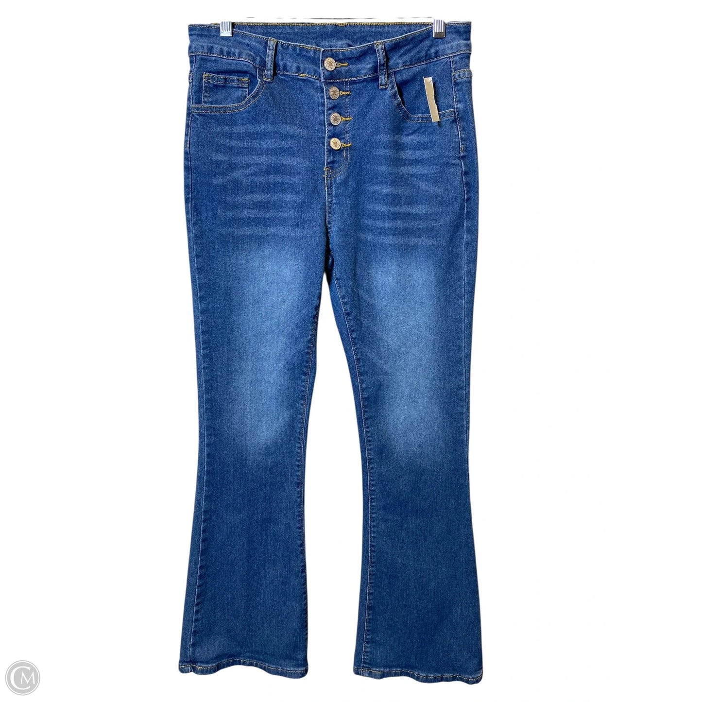 Jeans Flared By Clothes Mentor In Blue Denim, Size: L