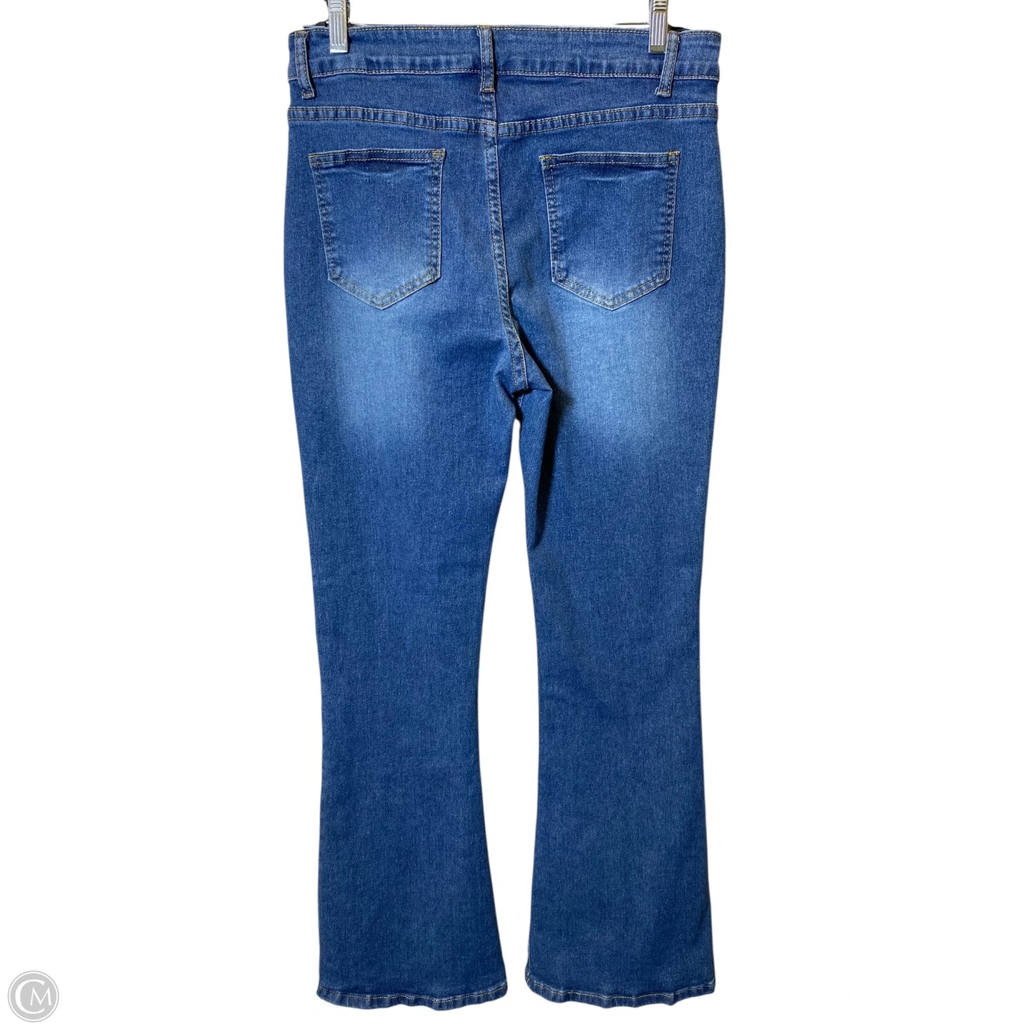 Jeans Flared By Clothes Mentor In Blue Denim, Size: L