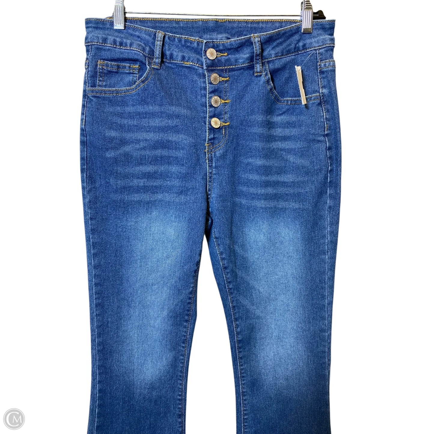 Jeans Flared By Clothes Mentor In Blue Denim, Size: L