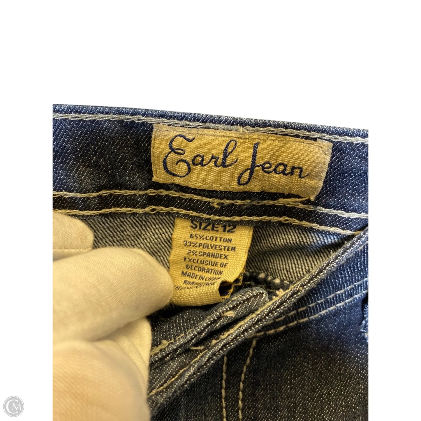 Jeans Skinny By Earl Jean In Blue Denim, Size: 12