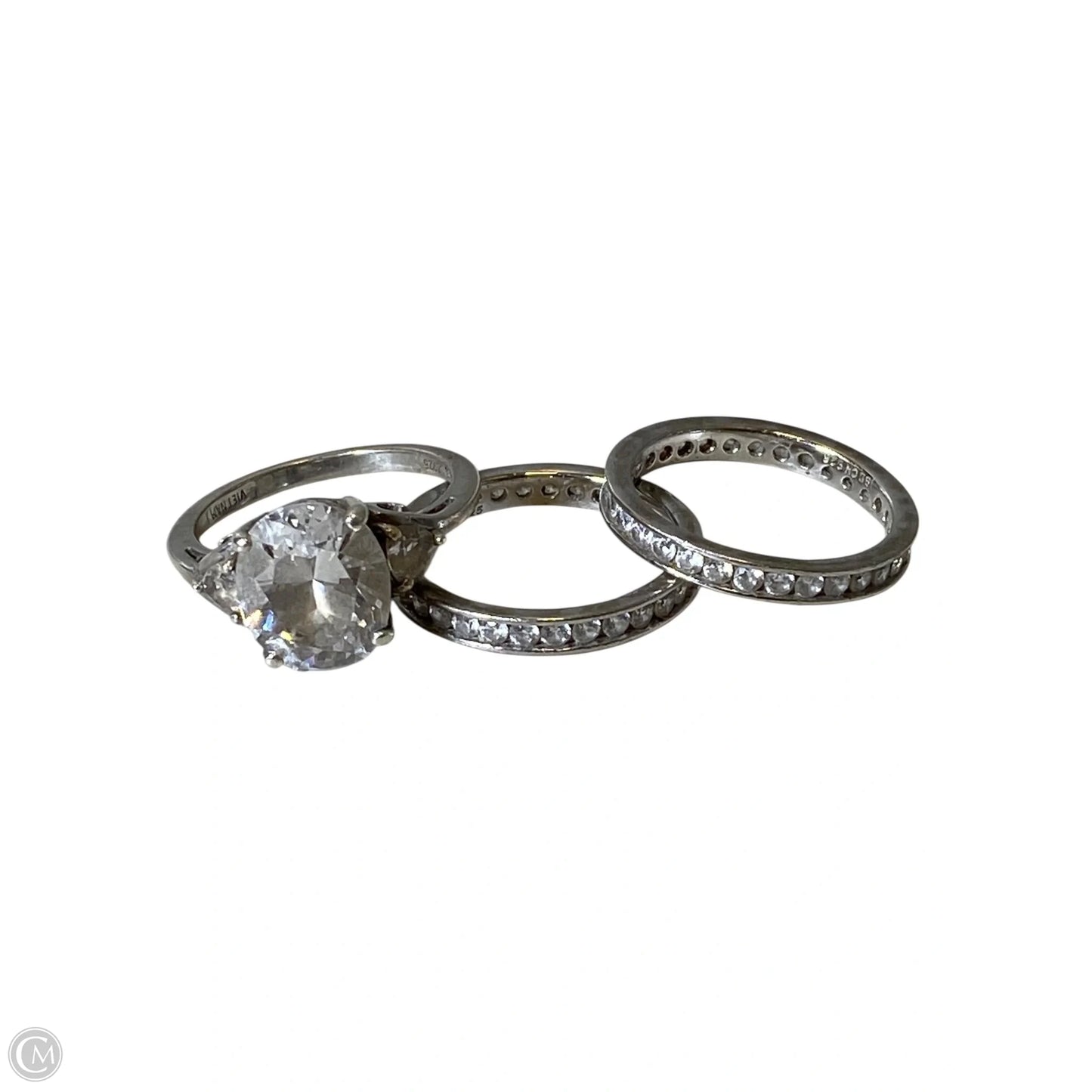 Ring Sterling Silver 3 Pcs By Clothes Mentor, Size: 8