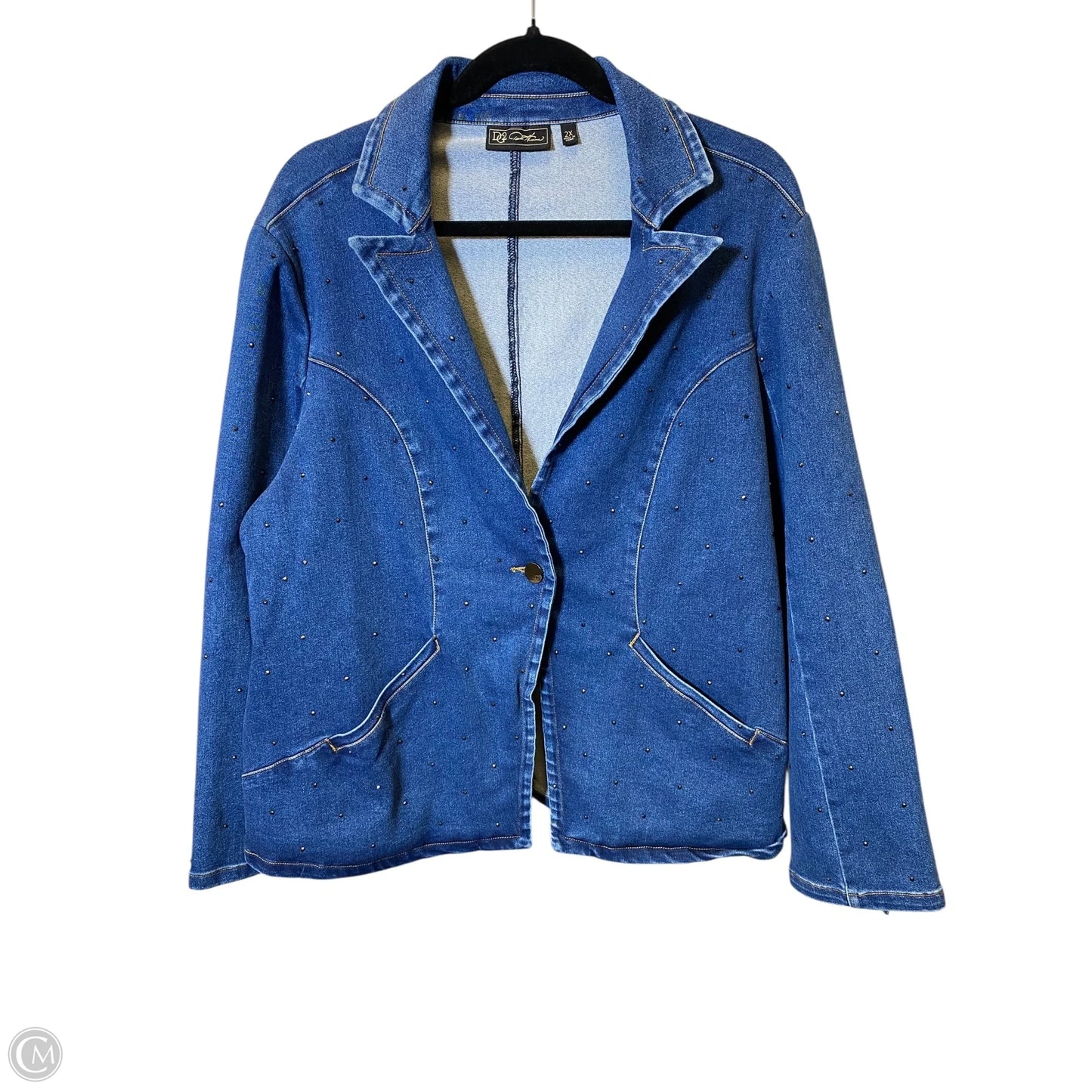 Jacket Denim By Clothes Mentor In Blue Denim, Size: 2x