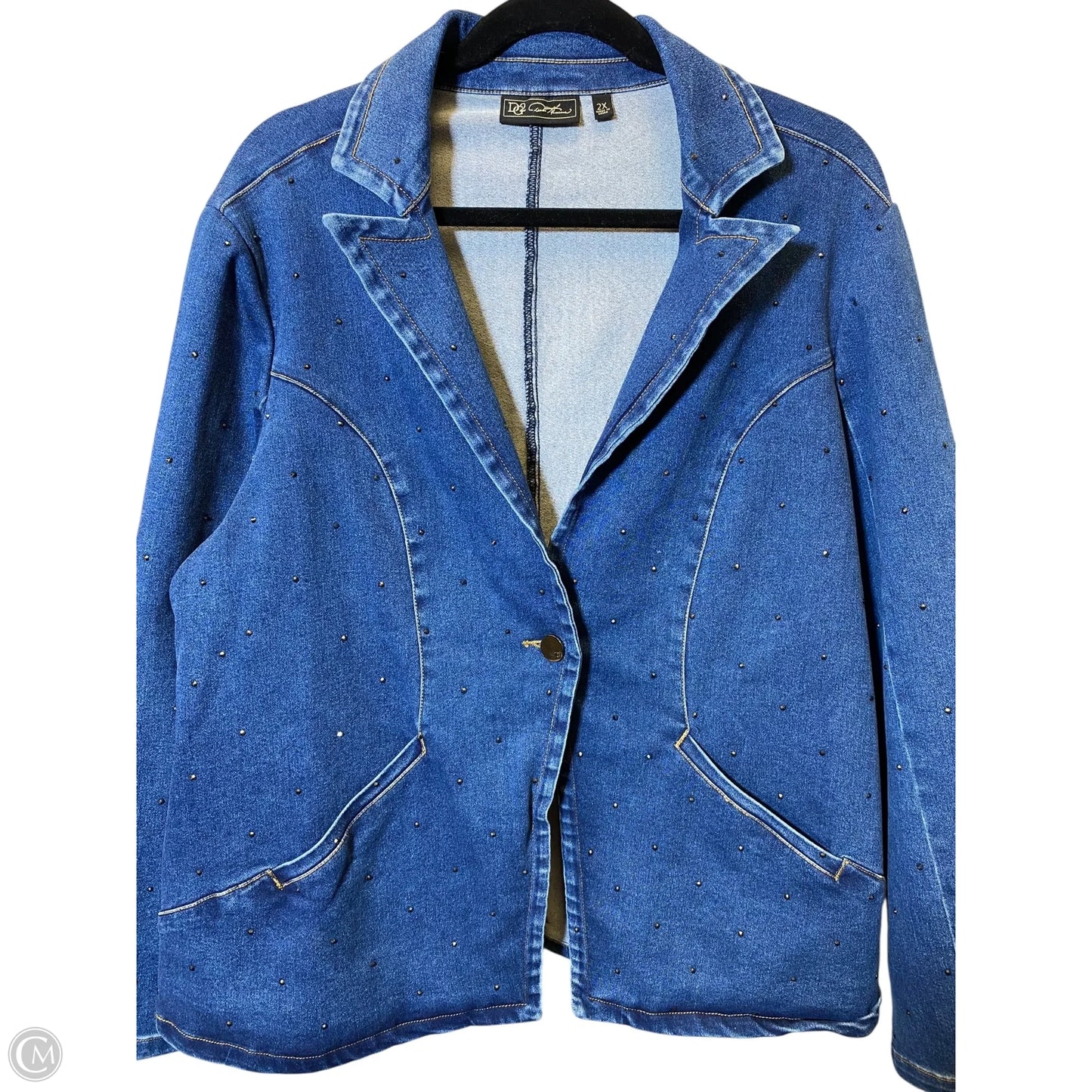 Jacket Denim By Clothes Mentor In Blue Denim, Size: 2x