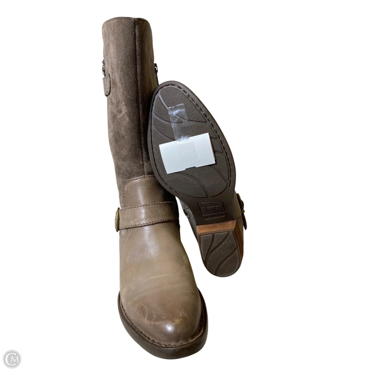 Boots Knee Heels By Born In Grey, Size: 6.5